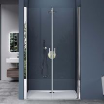 Sogood - doporro Box Doccia 85x195cm, Box Doccia a Nicchia con Porta Doppia con Meccanismo di Sollevamento e Abbassamento Cabina Bagno Vetro di