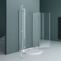 Doporro - Box Doccia 100x100x190cm, Cabina Bagno Vetro di Sicurezza esg Vetro Trasparente Incluso Rivestimento Facile da Pulire Ravenna03k