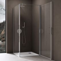 Sogood - doporro Box Doccia 75x100x195cm con Piatto Doccia, Cabina Bagno Vetro di Sicurezza esg Vetro Trasparente Incluso Rivestimento Facile da
