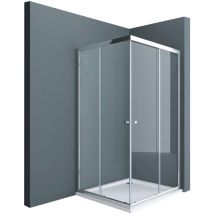 Sogood - doporro Box Doccia 100x80x190cm, Cabina Doccia Angolare con Porte Scorrevoli Vetro di Sicurezza esg Vetro Trasparente 6mm Ravenna16k