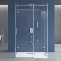 Sogood - doporro Box Doccia 90x140x90cm con 4cm Piatto Doccia, Cabina Doccia con Porta Scorrevole a Forma di u Vetro di Sicurezza esg Altezza: 195cm