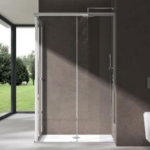 Sogood - doporro Box Doccia 80x90x190cm con Piatto Doccia, Cabina Doccia con Porta Scorrevole Vetro di Sicurezza esg Vetro Ravenna16L k