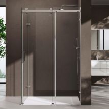 Sogood - doporro Box Doccia 90x140x195cm con 4cm Piatto Doccia, Cabina Doccia con Porta Scorrevole Vetro di Sicurezza esg Vetro Trasparente Incluso