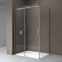 Sogood - doporro Box Doccia 80x155x195cm, Cabina Doccia con Porta Scorrevole Vetro di Sicurezza esg Vetro Trasparente Incluso Rivestimento Facile da