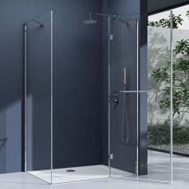 Doporro - Box Doccia 100x100x190cm, Cabina Bagno Vetro di Sicurezza esg Vetro Trasparente Incluso Rivestimento Facile da Pulire Ravenna04k