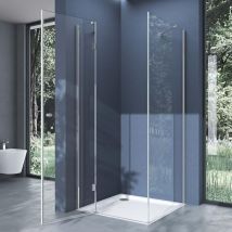 Sogood - doporro Box Doccia 90x140x190cm con 4cm Piatto Doccia, Cabina Bagno Vetro di Sicurezza esg Vetro Trasparente Incluso Rivestimento Facile da