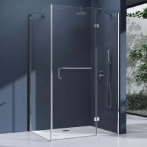 Doporro - Cabine de Douche Transparent en Angle 75x140cm Paroi de Douche Rectangulaire Ravenna04K-Plus Verre de Sécurité 6mm Nano