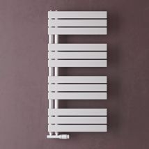 Doporro - Calefacción de baño 104x50cm Radiador de panel blanco para conexión central horizontal de una capa