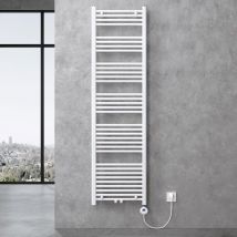 Doporro - Radiador de Baño Calentador de Toallas 180x50cm Radiador Tubular Horizontal Calefacción Eléctrica Blanco con Elemento Calefactor Eléctrico