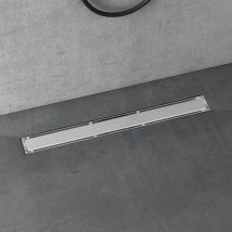 Doporro - Canaletta Scarico Doccia Canalina di Scarico Doccia a Pavimento Piastrellabile con Sifone Antiodore e Filtro per Capelli in acciaio inox