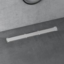 Doporro - Canaletta Scarico Doccia Canalina di Scarico Doccia a Pavimento Piastrellabile con Sifone Antiodore e Filtro per Capelli in acciaio inox