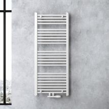 Design Badheizung gerade 120x50cm Weiß Röhrenheizkörper Horizontal Mittelanschluss Bad-Heizkörper - Doporro