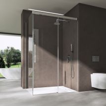 doporro Duschkabine Eckdusche 80x120x195cm Schiebetür mit Soft-Close Rechts-oder Linkseinstieg ESG-Sicherheitsglas Klarglas inkl. Nano-Beschichtung