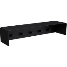 Sogood - doporro Gancho multiusos con estante 50x10x10 cm, gancho para toallas en negro mate y material de acero inoxidable - Negro mate