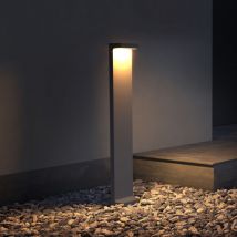 Doporro - Lámpara de Jardín 3000K, Luz de Jardín IP65 Bolardos led de Exterior 10X6X60cm en Aluminio para Jardines, Parques, Zonas Residenciales y