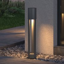 Lampe led sur Pied Extérieure 10W avec led Lampe Jardin Étanche IP65 3000K Lumière Chaude Light Extérieure Gris Design NeoForge 70cm - Doporro