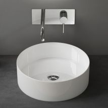 Lavabo da Appoggio 31x31x11cm, Lavandino Bagno Brüssel203 in Ceramica con Nano Rivestimenti inclusi, Bianco - Bianco - Doporro