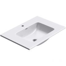 Sogood - doporro Lavabo Empotrado Blanco Baño 70x48x14 cm Lavamanos Rectangular de Mármol Fundido Colossum02