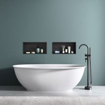 Nicho de pared baño negro 30 x 60cm repisa de ducha alicatable acero inoxidable repisa de ducha montaje oculto - Negro, 30x60x8,3cm - Doporro