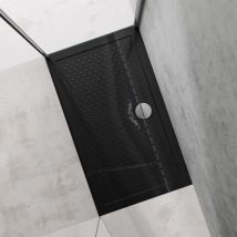Doporro - Piatto Doccia Antiscivolo con Piletta 70x120x4cm, Piatto Doccia Lucia02AR in Acrilico incl. Piletta di Scarico (AL01), Forma: Rettangolare,
