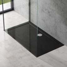 Doporro - Piatto Doccia 75x100x4cm Faro2 in Acrilico, Forma: Rettangolare, Nero