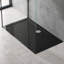 Doporro - Piatto Doccia 100x160x4cm Faro2 in Acrilico, Forma: Rettangolare, Nero