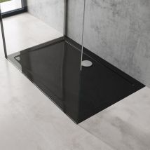 Sogood - doporro Piatto Doccia 80x120x4cm Faro2 in Acrilico, Forma: Rettangolare, Nero - Nero