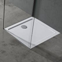 Sogood - doporro Piatto Doccia 75x80x4cm, Piatto Doccia Faro2W in Acrilico, Forma: Rettangolare, Bianco - Bianco