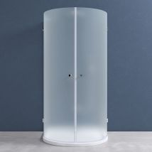 Halbkreisdusche Duschkabine Rav03S 100x100x190cm Glasdusche ESG-Sicherheitsglas satiniert inkl. Easy-Clean-Beschichtung - Doporro