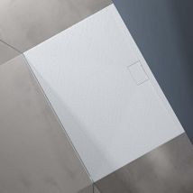Doporro - Receveur de Douche Bac à Douche Ultra Plat en Solid Surface Blanc Mat Geoma07 100x140x3 cm