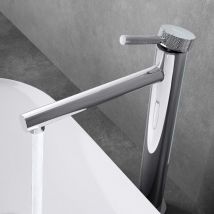Doporro Rubinetto Bagno 30.5cm, Miscelatore Bagno Lavabo Lavandino WAO-7601-H Argento
