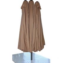 Doppel-Sonnenschirm Sonnenschutz Grau Stahl alu Polyester l 460 cm Garten Patio