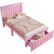 Doppelbett 180x200 Cm Mit Holzgestell Und 2 Schubladen
