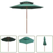 Sweiko - The Living Store Sonnenschirm mit Entlüftung 270x270 cm Holzmast Grün - Sonnenschirm - Gartenschirm - Holzschirms - Markise - Outdoor Möbel