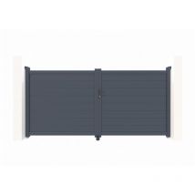 Doppelflügeltor 3m EIGER 300 x 140 cm Aluminium Grau