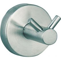 Doppelhaken Axial – Edelstahl matt – Wandmontage – 2 Haken – Ø 53mm x H 60mm