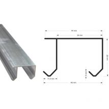 Doppellaufschiene 1,95 m + 4 Rollenbeschläge