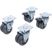 BGS Do it yourself Doppel-Lenkrollen-Satz für Strandkörbe Ø 75 mm 4-tlg.