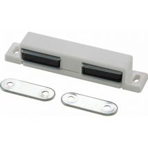 Doppelmagnetschnapper Type 4.2, Haltekraft 4 kg, 2 Loch, Kunststoff weiß