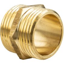 Tecuro - Doppelnippel, beidseitig Außengewinde g 2 Zoll, Messing blank CW617N