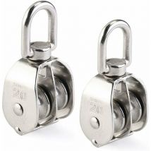 Doppelrolle, 2 Stück, drehbare Doppelrolle aus Edelstahl 304