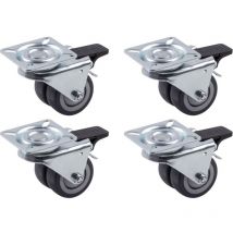 WU0804660 Doppelrollen Rad-Durchmesser: 50 mm Tragfähigkeit (max.): 70 kg 4 St. - Metafranc