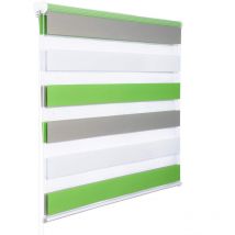 Doppelrollo Weiss+Grün+Grau 45x150cm - Woltu