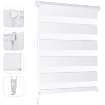 Doppelrollo Klemmfix Ohne Bohren Für Fenster Ohne Bohren Doppelrollo Duo Rollo Jalousie Sonnenschutz, Weiß, 50x150cm