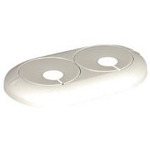 Doppelrosette – altweiß – für Rohr-d 16mm – PP – variabler Rohrabstand 35mm bis 55mm