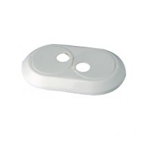 Doppelrosette für Heizkörper weiß für Rohr 15, 16, 18, 20, 22 und 28mm Rosette Durchmesser: 22mm