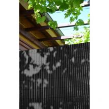 Doppelseitiger Schilfzaun Mit 10 Mm Latten, Anthrazitfarbenes Pvc, 30 % Recycelt, Ideal Garden, H 1,5 X B 3 M Ideal Garden