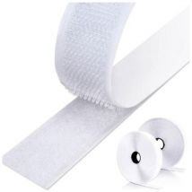 Mumu - Doppelseitiges Kratzband, 4,8 m x 2 cm, starkes doppelseitiges Klebeband für Heimwerkerarbeiten, Nähen, Teppiche, Stoffe – Weiß