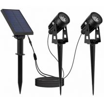 LUMISKY Doppelte Solarspots 200lm – Höhe 27cm – IP65 – Kaltweiß – 2 Stück – Außenbeleuchtung für Garten und Terrasse