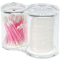 Doppelter transparenter Kosmetikbehälter aus Acryl für Badezimmer oder Schminktisch Eleganza